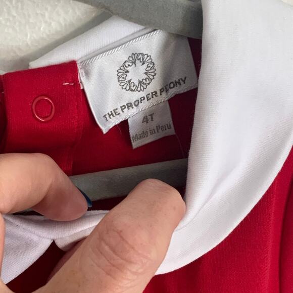 The Proper Peony RED A-LINE DRESS WITH HEART POCKETS NWT 4T‎ - Picture 3 of 5